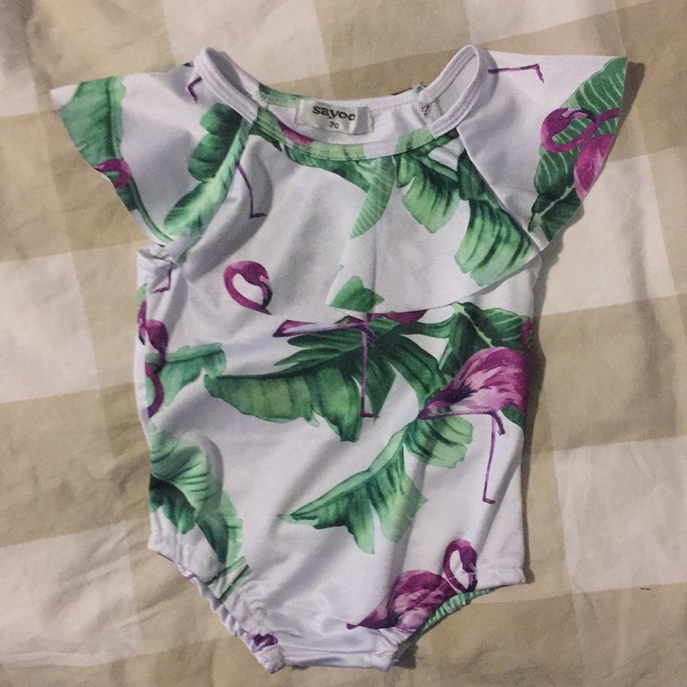 Fashion swim suit flamingo 6-12months